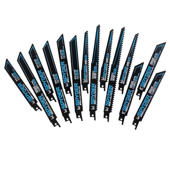 Spyder 14pc Black Series Bi Metal Recip Saw Blade Kit W/ Case 200308