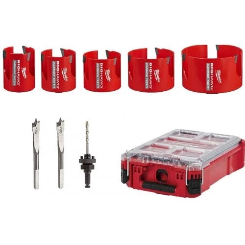 Milwaukee Tools Milwaukee BIG HAWG 9-Piece Carbide Hole Saw Set PACKOUT Kit 49-56-9295 - Image 2