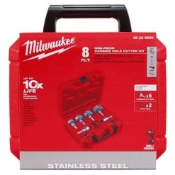 Milwaukee Tools Milwaukee 8 Piece One-Piece Carbide Hole Cutter Set 49-22-8620