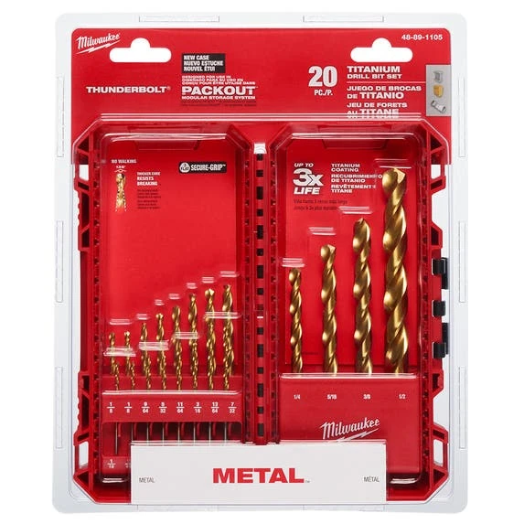 Milwaukee Tools Milwaukee THUNDERBOLT® Titanium Drill Bit Set – 20PC 48-89-1105 4 Milwaukee Tools Milwaukee THUNDERBOLT® Titanium Drill Bit Set – 20PC 48-89-1105 - Image 2
