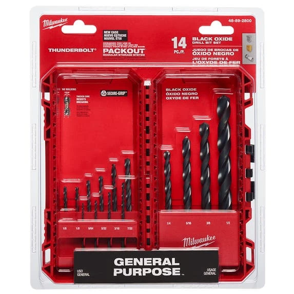 Milwaukee Tools Milwaukee THUNDERBOLT® Black Oxide Drill Bit Set - 14PC 48-89-2800 - Image 2