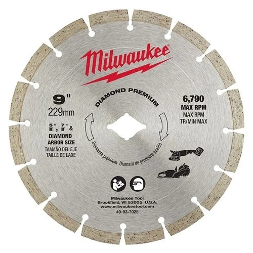 Milwaukee Tools Milwaukee 9" Diamond Premium Segmented Blade 49-93-7025 3 Milwaukee Tools Milwaukee 9" Diamond Premium Segmented Blade 49-93-7025
