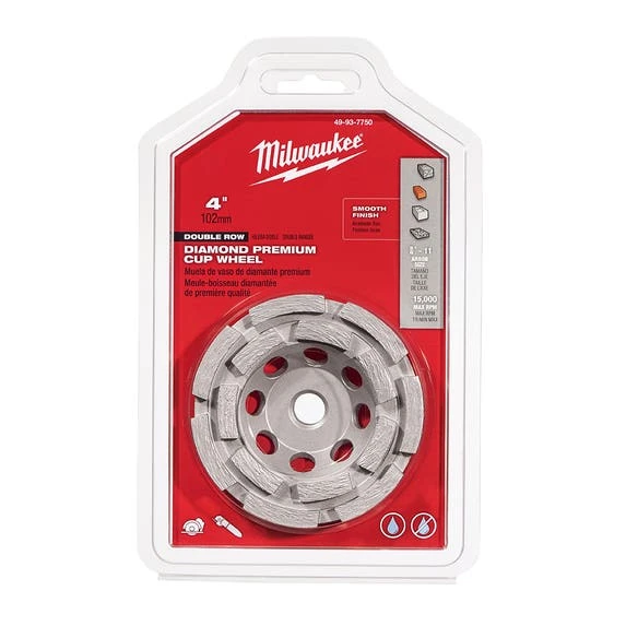 Milwaukee Tools Milwaukee 4" Diamond Cup Wheel Double Row 49-93-7750 - Image 2