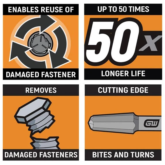 Gearwrench Tools Gearwrench 4 Pc. Bolt Biter Screw Extractor Set 84787 - Image 6