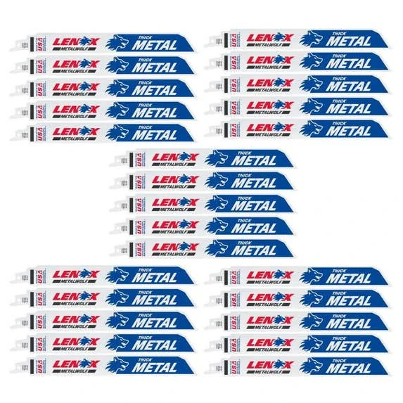 Lenox Lazer Bi-Metal Reciprocating Saw Blades, 9-Inch, 14 TPI, 25/Pk 20179B9114R