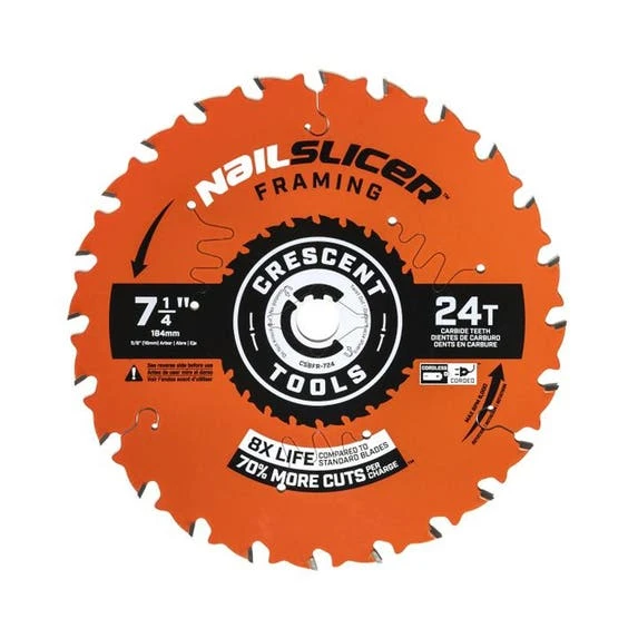 Crescent Tools Crescent 7-1/4" 24-Tooth NailSlicer Framing Circular Saw Blade CSBFR-724