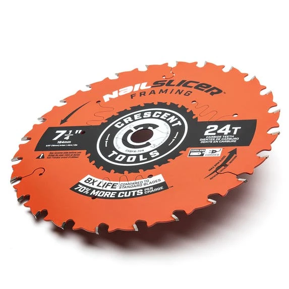 Crescent Tools Crescent 7-1/4" 24-Tooth NailSlicer Framing Circular Saw Blade CSBFR-724 - Image 2
