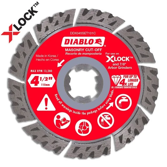 Freud Diablo Blades Diablo 4-1/2 In. Diamond Segmented Turbo Masonry Cut-Off With X-LOCK Arbor DDX045SET101C
