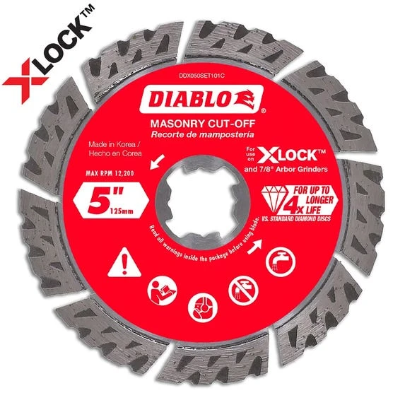 Freud Diablo Blades Diablo 5 In. Diamond Segmented Turbo Masonry Cut-Off With X-LOCK Arbor DDX050SET101C