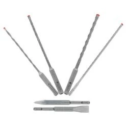 Freud Diablo Blades Freud Diablo 6 PC. SDS-Plus Rebar Demon 4-Cutter Full Carbide Head Hammer Drill Bit & Chisel Set DMAPL9930-S6