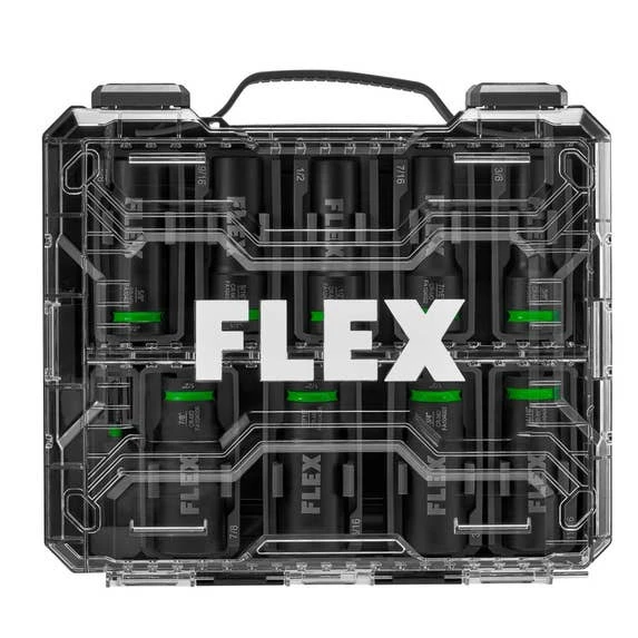 Flex Power Tools FLEX 10-Piece Thin Wall Deep Well 6-Point 1/2" Drive Impact Nut Socket Set FAM10401-10 - Image 3