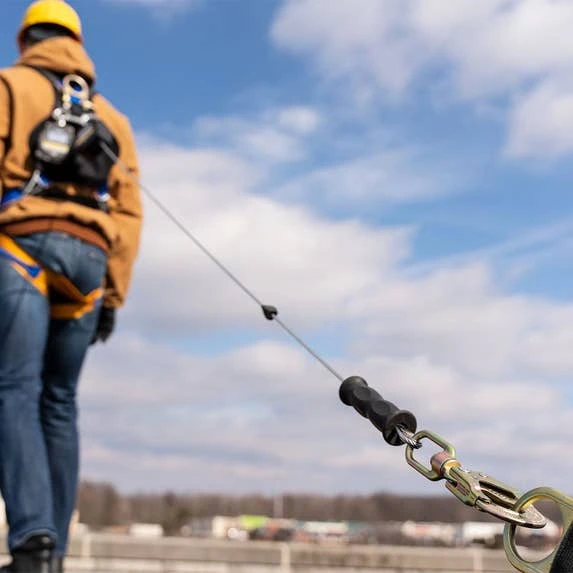 Werner Ladders & Fall Protection Werner Bantam Twinleg 8' Cable Leading Edge Self-Retracting Galvanized Steel Lifeline W/ Steel Swivel Snap Hook R413008LE - Image 4