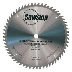 Sawstop Table Saws SawStop 10" 60-Tooth Combination Table Saw Blade CB104 184