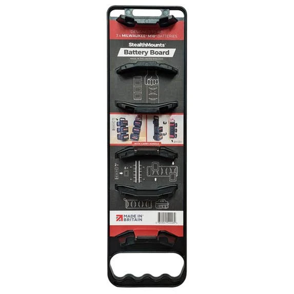 Stealthmounts Battery Board For Milwaukee M18 With Handle & Feet BD-MW18-HF-1