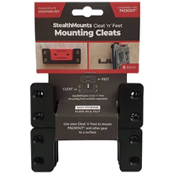 StealthMounts Cleat N' Feet - Mounting Cleats (6 Pack) OM-CL-BLK-6
