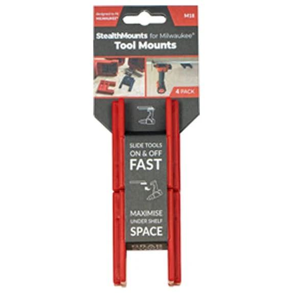 Stealthmounts Milwaukee M18 Tool Mount (4 Pack) TM-MW18-RED-4