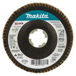 Makita Tools Makita X-LOCK 4-1/2" 40 Grit Type 29 Angled Grinding & Polishing Flap Disc For X-LOCK & All 7/8" Arbor Grinders T-03894
