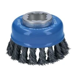 Bosch Power Tools Bosch 3" X-LOCK Arbor Carbon Steel Knotted Wire Single Row Cup Brush WBX328