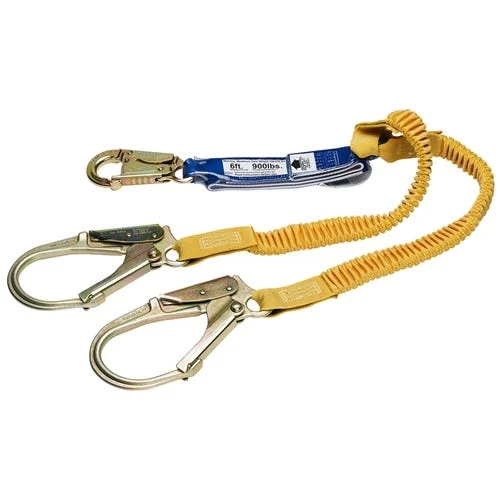 Werner Ladders & Fall Protection Werner DeCoil Stretch Twinleg Lanyard (Snaphook And Rebar Hooks) - 6' C441200