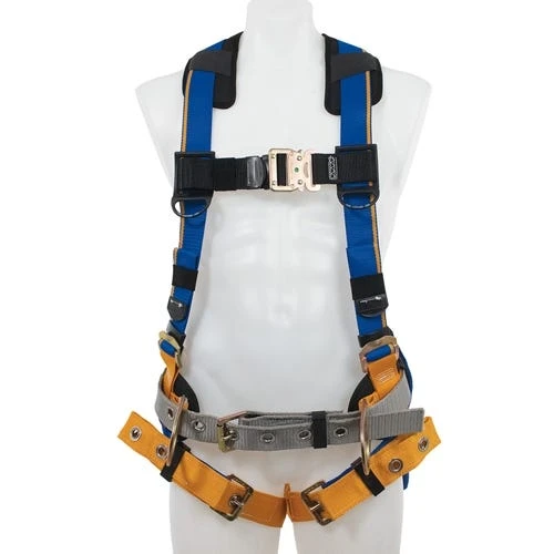 Werner Ladders & Fall Protection Werner Blue Armor 2000 Construction Harness W/ Tongue Buckle Legs H13210